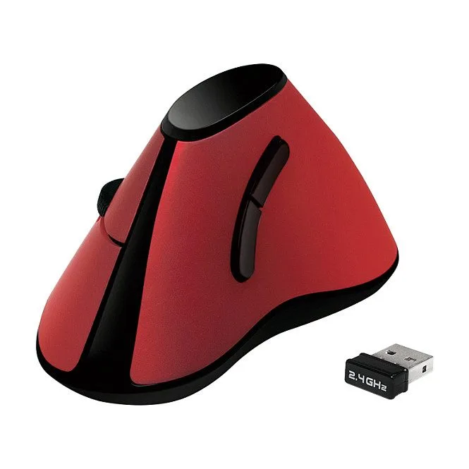 Logilink Maus, ergonomisch vertikal, Funk 2.4 GHz, rot — image 1