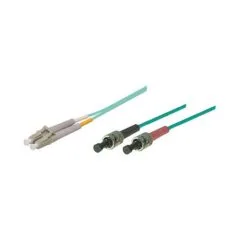 Patchkabel LWL Duplex OM3 (Multimode, 50/125) LC/ST, LSZH, austauschbare Polarität, 1m, Good Connections®