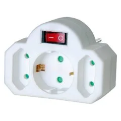 Brennenstuhl Adapterstecker 2 Euro Steckd. + 1 Sch.ko weiß retail