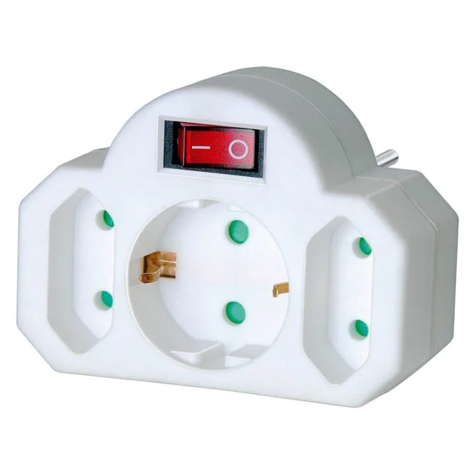 Brennenstuhl Adapterstecker 2 Euro Steckd. + 1 Sch.ko weiß retail — image 1