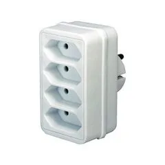 Brennenstuhl Adapterstecker Euro 4 4x weiß