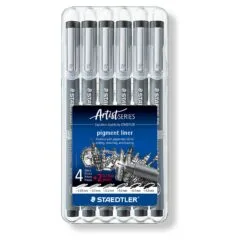 STAEDTLER pigment liner schwarz 6ST Box