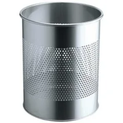 Papierkorb Metall rund 15L Perforation 165mm silber