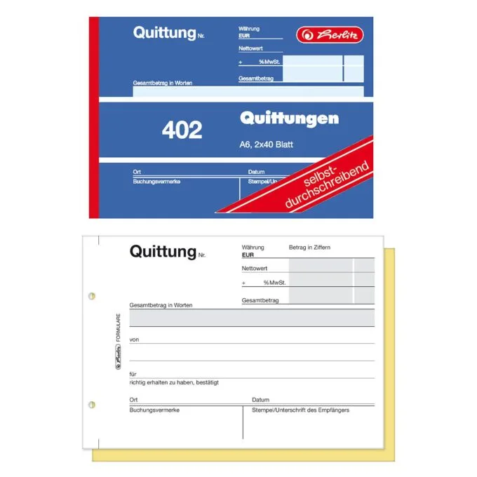 Quittungsblock 2x40 Bl. A6 selbstdurchschreibend — image 1