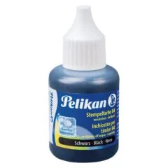 Pelikan Stempelfarbe wasserfest 30 ml Schwarz mit Pinsel