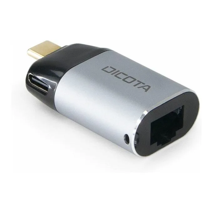 Dicota USB-C to Ethernet Mini Adapter with PD (100W) silver — image 1