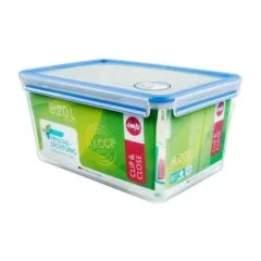 Emsa CLIP & CLOSE Frischhaltedose 8,0 Liter (transparent/blau, rechteckig, Maxiformat)