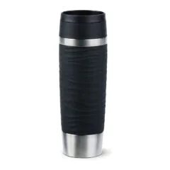 Emsa TRAVEL MUG Waves Grande Thermobecher (schwarz/edelstahl, 0,5 Liter)