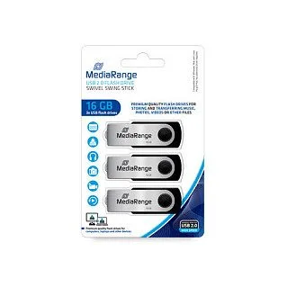 STICK MediaRange USB-Stick 16GB USB 2.0 Flexi 3er-Pack — image 1