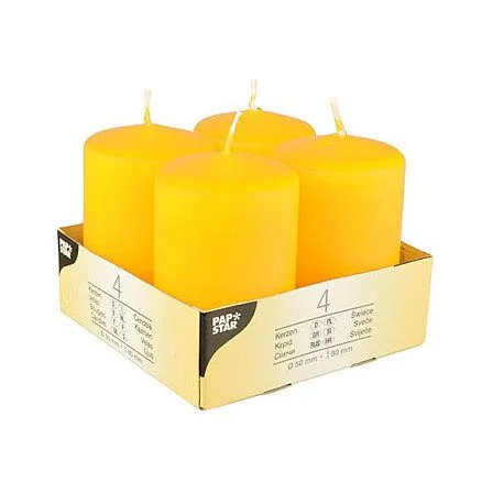 CANDLE PAPSTAR Kerzen 8 cm gelb — image 1