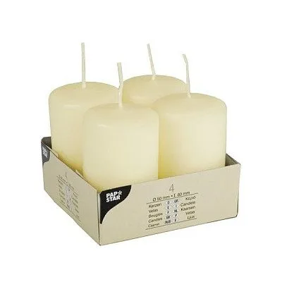 CANDLE PAPSTAR Stumpenkerzen 8 cm elfenbein — image 1