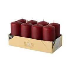 CANDLE PAPSTAR Stumpenkerzen 10 cm bordeaux