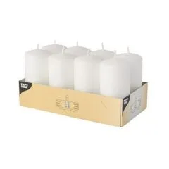 CANDLE PAPSTAR Stumpenkerzen 10 cm weiß