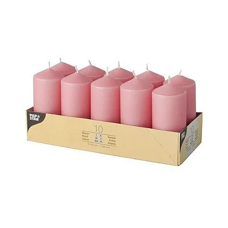CANDLE PAPSTAR Stumpenkerzen 9 cm rosa — image 1
