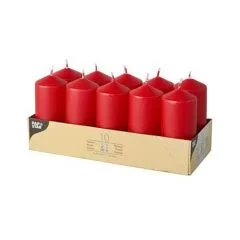 CANDLE PAPSTAR Stumpenkerzen 9 cm rot