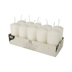 CANDLE PAPSTAR Stumpenkerzen 9 cm weiß