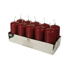 CANDLE PAPSTAR Stumpenkerzen 9 cm bordeaux