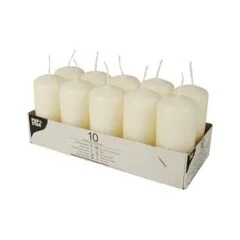 CANDLE PAPSTAR Stumpenkerzen 9 cm creme