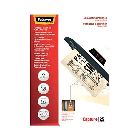 Fellowes Laminierfolie Capture A4 125Mikron matt 100P — image 1