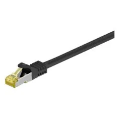 Goobay 0,5m RJ45 Patchkabel CAT 6A S/FTP (PiMF), 500 MHz, mit CAT 7 Rohkabel, schwarz LSZH halogenfrei, Kupfer