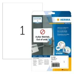 HERMA Etiketten A4 weiß 210x297 mm ablösbar Papier 25 St.