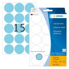 HERMA Vielzwecketiketten blau 32 mm rund Papier 480 St.