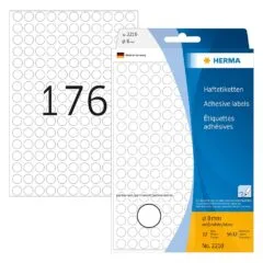 HERMA Vielzwecketiketten weiß 8 mm rund Papier 5632 St.