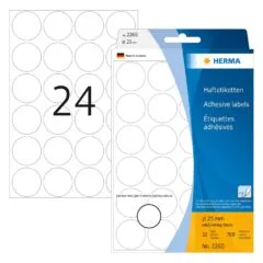 HERMA Vielzwecketiketten weiß 25 mm rund Papier 768 St.