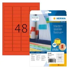 HERMA Etiketten A4 rot 45,7x21,2 mm Papier matt 960 St.