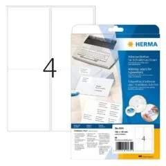 HERMA Adressetik. 102x148 mm Papier Ecken rund 80 St.
