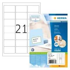 HERMA Adressetiketten A4 weiß 63,5x38,1 mm Papier 2100 St.