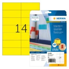 HERMA Etiketten A4 gelb 105x42,3 mm Papier matt 280 St.