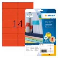 HERMA Etiketten A4 rot 105x42,3 mm Papier matt 280 St.