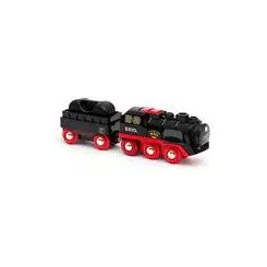 Batterie-Dampflok mit Wassertank (schwarz/rot) — image 4