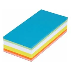 Moderationskarten 20,5 x 9,5 cm blau, grün, rot, orange, gelb, weiß