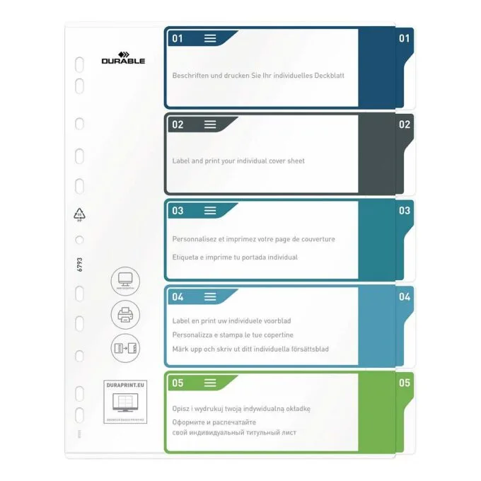 Ordnerregister Überbreite 1-5 DIN A4 — image 1