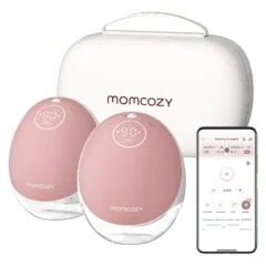 Momcozy M9 Mobile Milchpumpe, Doppel, mit Akku, Aufbewahrungsbox