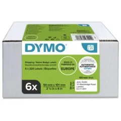 DYMO Original Etikett für LabelWriter™, Vorteilspack, Versand - weiss - permanent haftend, 6 x 220 Etiketten