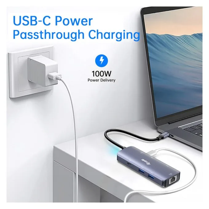 Equip Adapter USB-C->2xHDMI/RJ45/2xUSB-A/USB-C3.2 St/Bu grau — image 3