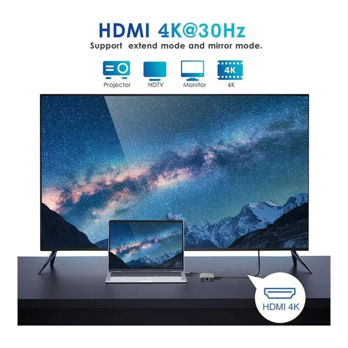Equip Adapter USB-C->2xHDMI/RJ45/2xUSB-A/USB-C3.2 St/Bu grau — image 4