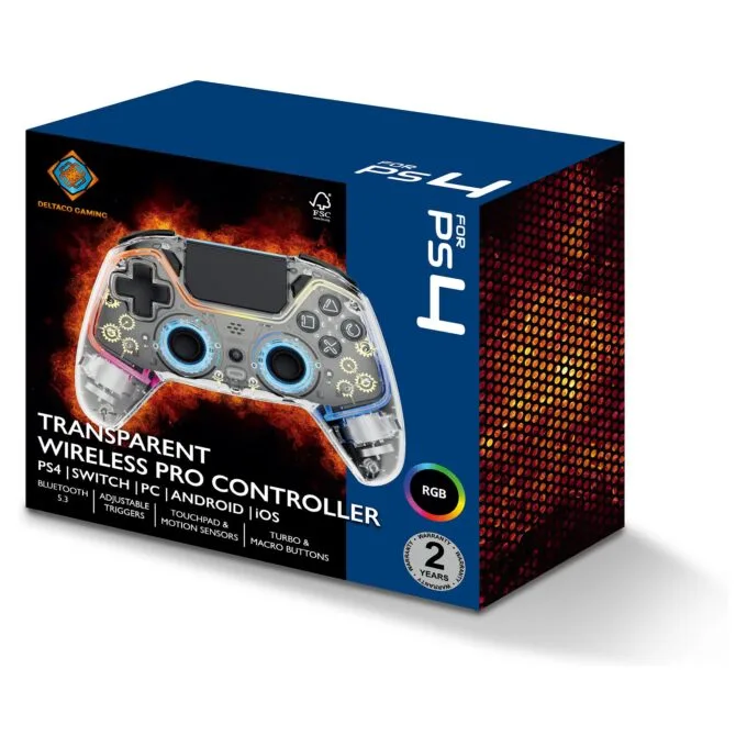 DELTACO Playstation 4 transparenter Wireless Controller — image 13