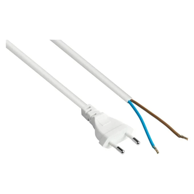 kabelmeister Euro-Netzkabel an open end weiß 3 m — image 1