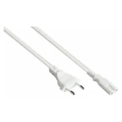 kabelmeister Euro-Netzkabel an open end weiß 5 m