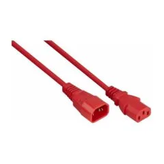 kabelmeister Kaltgeräteverlängerung C14 an C13 rot 2m
