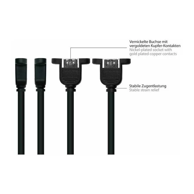 kabelmeister USB2.0 Verlängerung A-St.-Einbaub.A schw. 1m — image 4