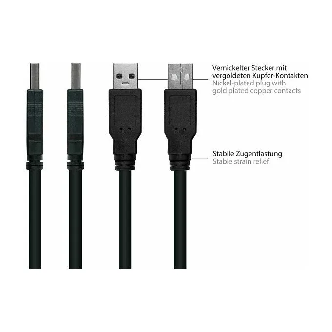 kabelmeister USB2.0 Verlängerung A-St.-Einbaub.A schw. 2m — image 3