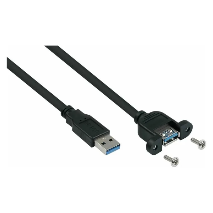 kabelmeister USB3.0 Verläng. A St.-A Einbau UL schwarz 0,3m — image 1