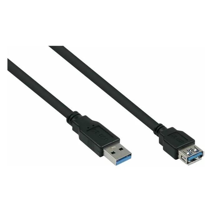kabelmeister USB3.0 Verläng. A St.-A Bu. UL schwarz 1m — image 1