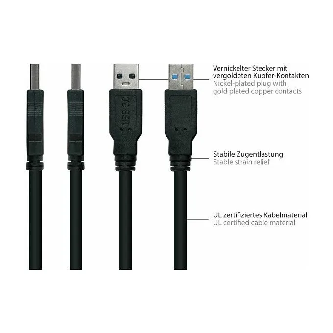 kabelmeister USB3.0 Verläng. A St.-A Bu. UL schwarz 3m — image 3
