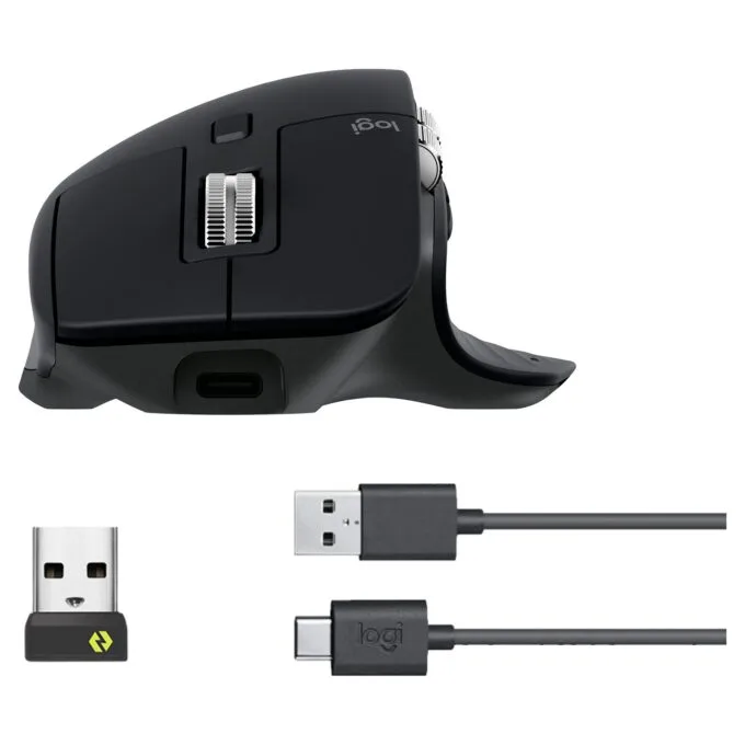 Logitech MX Master 3S Performance Wireless Mouse - Maus - Bluetooth, 2,4 GHz - Logitech Logi Bolt USB-Receiver - Schwarz — image 8